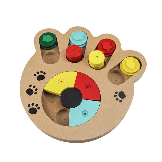 Pet Dog Wood Hidden Treat Puzzle Feeder - Petful Mode