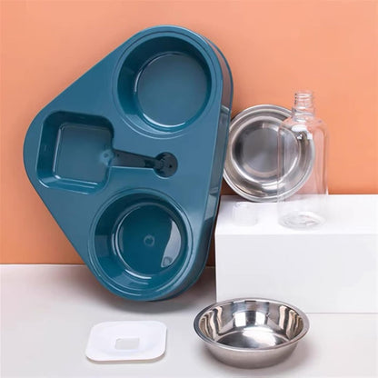 3-in-1 Pet Food Bowl with Automatic Drinking Feeder