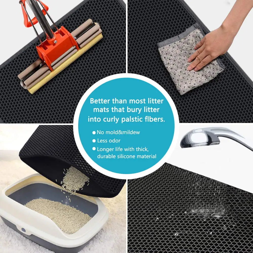 Washable Waterproof Mess-Free Cat Litter Mat