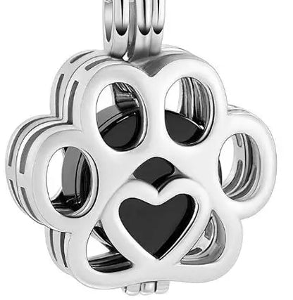 Stainless Steel Paw-Shaped Dog & Cat Memorial Locket