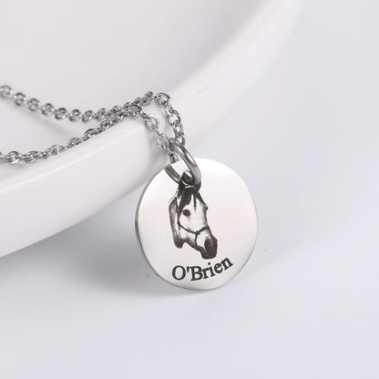 Personalized Pet Photo Engraved Pendant Jewelry Gift