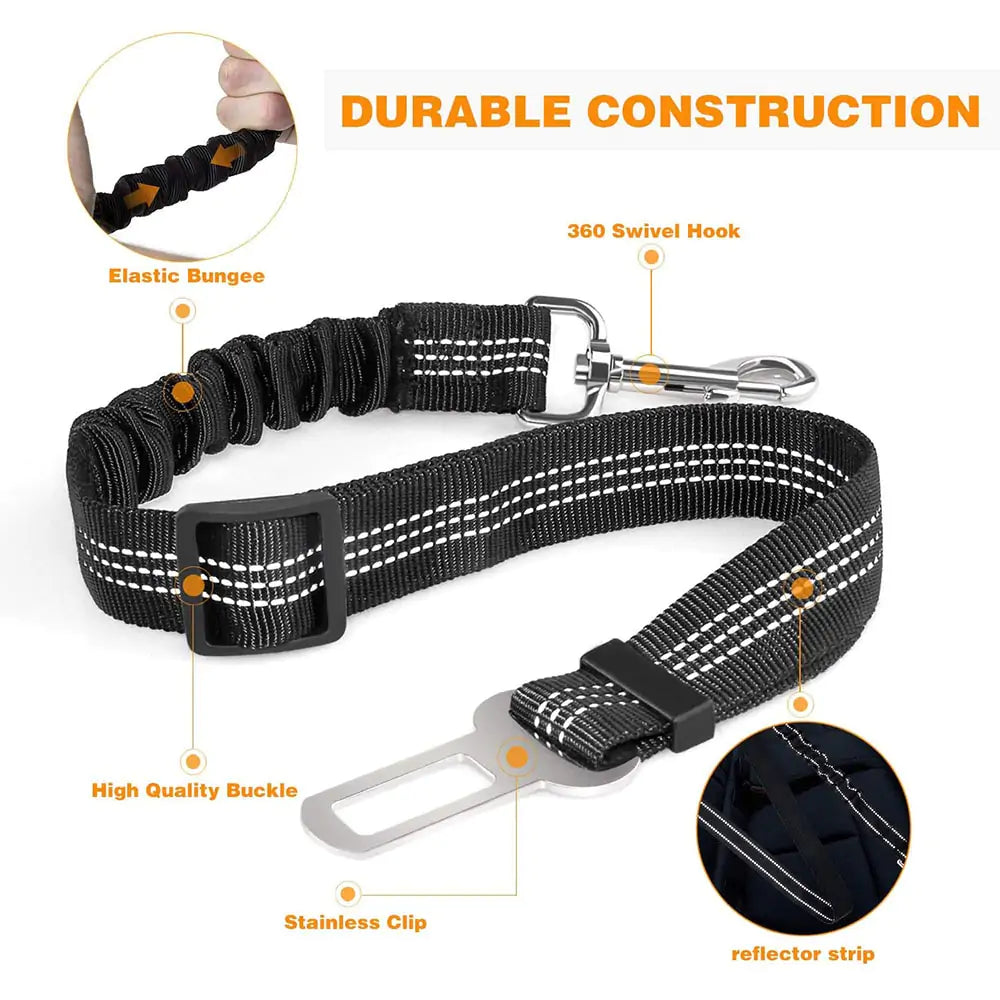 Upgraded & Adjustable Dog Seat Belt