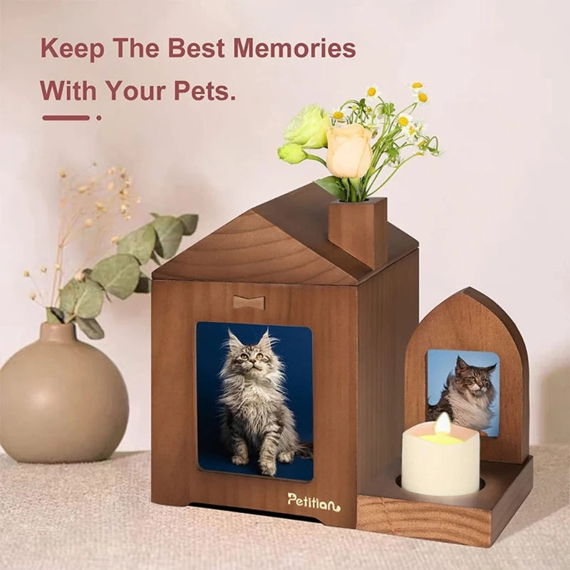 Pet Urn Memorial with Picture Frame & Candle Holder