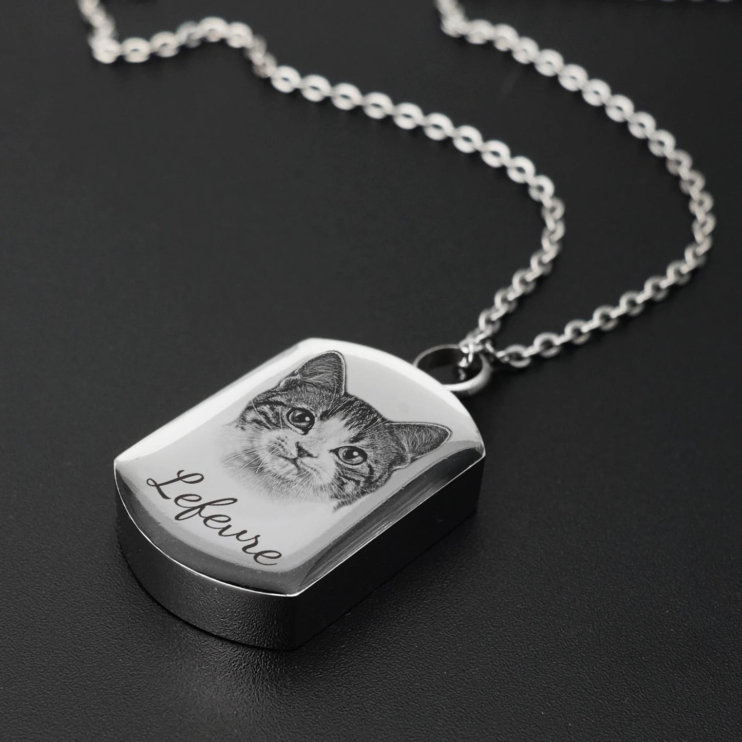 Custom Pet Cat & Dog Portrait Urn Pendant for Necklaces