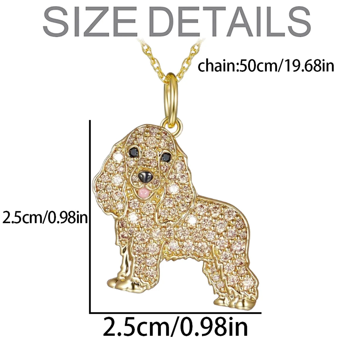 Exquisite Cute Cocker Spaniel Pendant Necklace for Women Elegant Pet Puppy Jewelry Animal Accessories Dog Lovers Memorial Gift