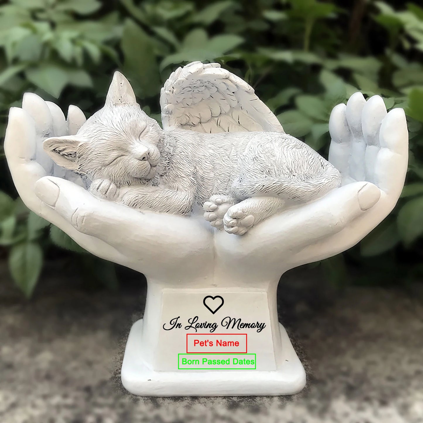 Personalized Cat Pet Angel Grave Markers Statue Stone