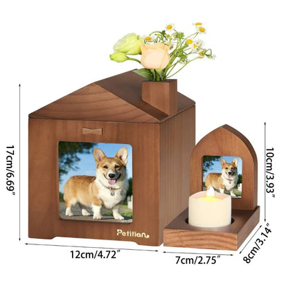 Pet Urn Memorial with Picture Frame & Candle Holder