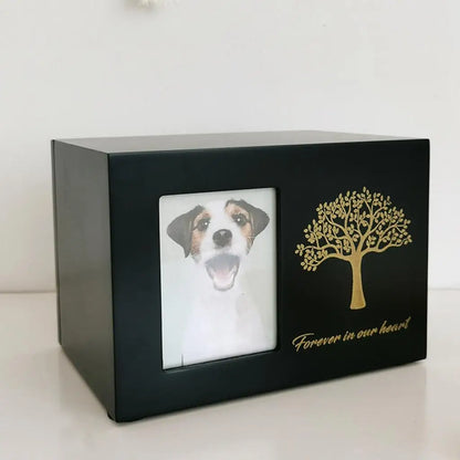 Wooden Pet Urn with Photo Frame Dog & Cat Memorial