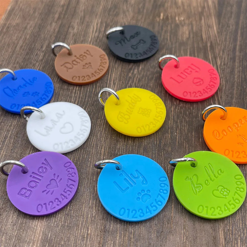 Silicone Dog & Cat Pet Custom ID Tag