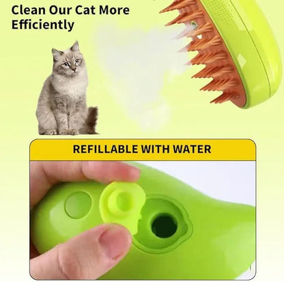 Cat & Dog Electric Steam Grooming Brush Fur Remover