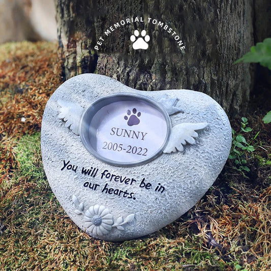 Pet Cat & Dog Resin Tombstone Memorial Indoor & Outdoor Decor