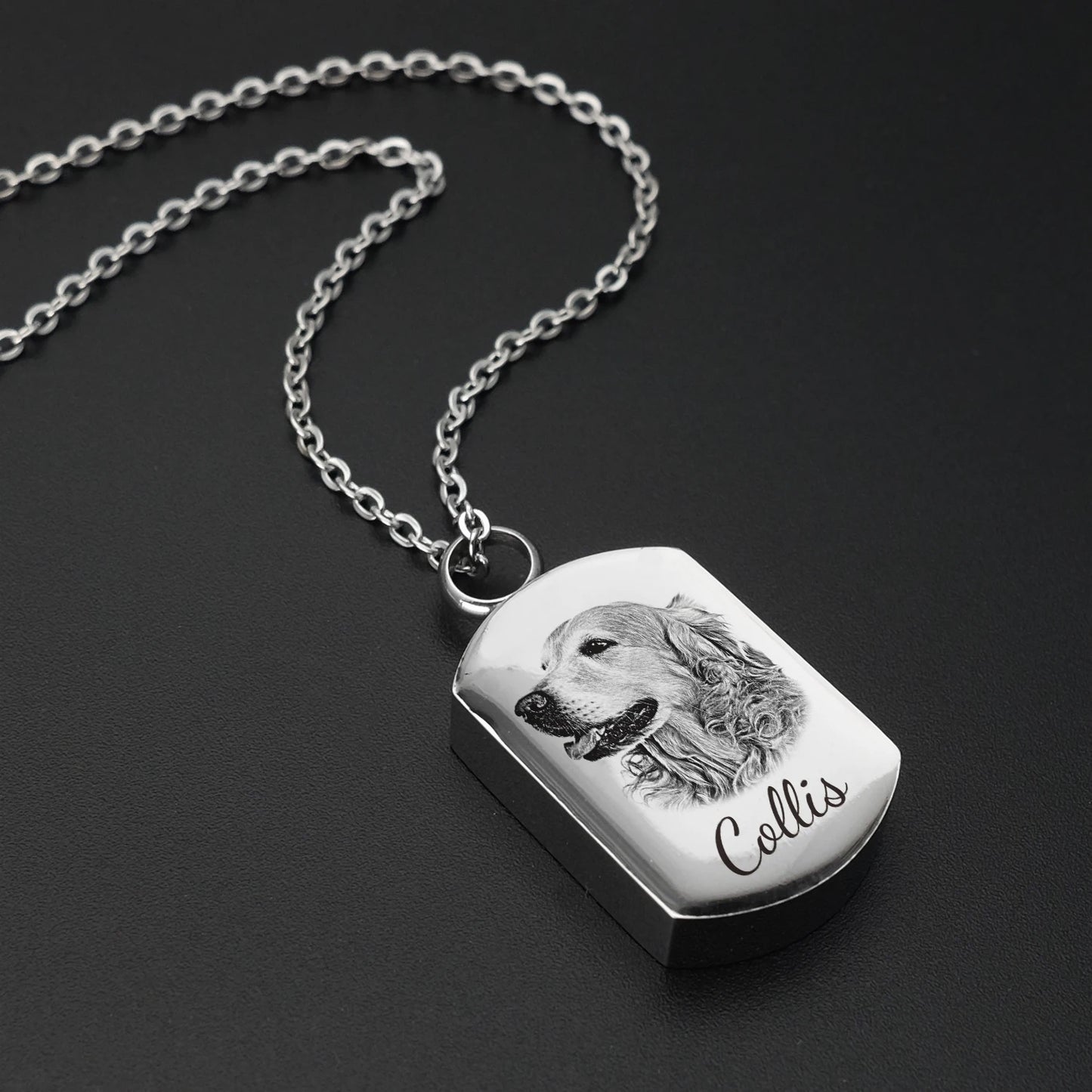 Custom Pet Cat & Dog Portrait Urn Pendant for Necklaces