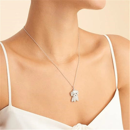 Creative Cute Maltese Pendant Necklace Fashion Pet Dog Jewelry Accessories Women's Pet Puppy Decoration Birthday Memorial Gifts