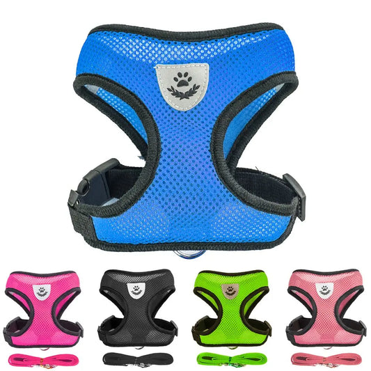 Small Breathable Mesh Dog Harness & Leash