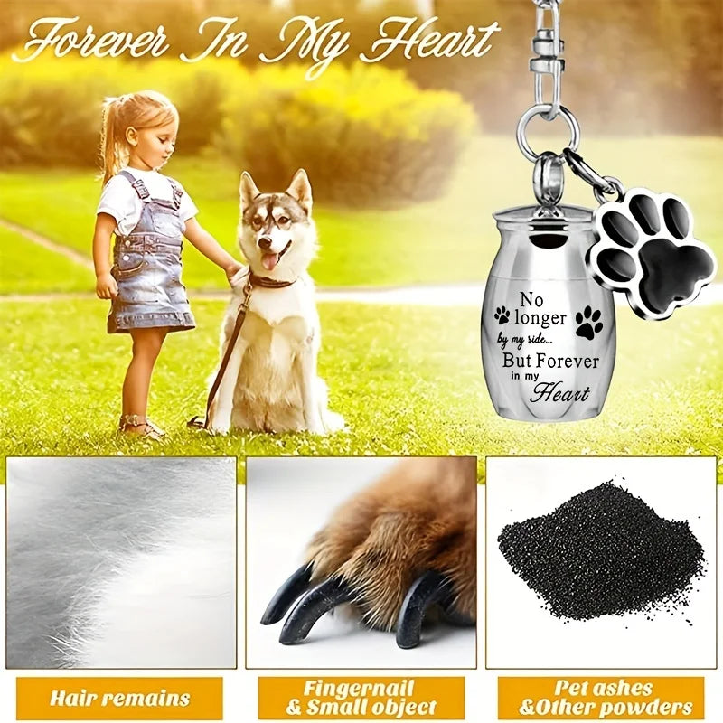 Dog/Cat Pet Urn Keychain for Ashes Keepsake