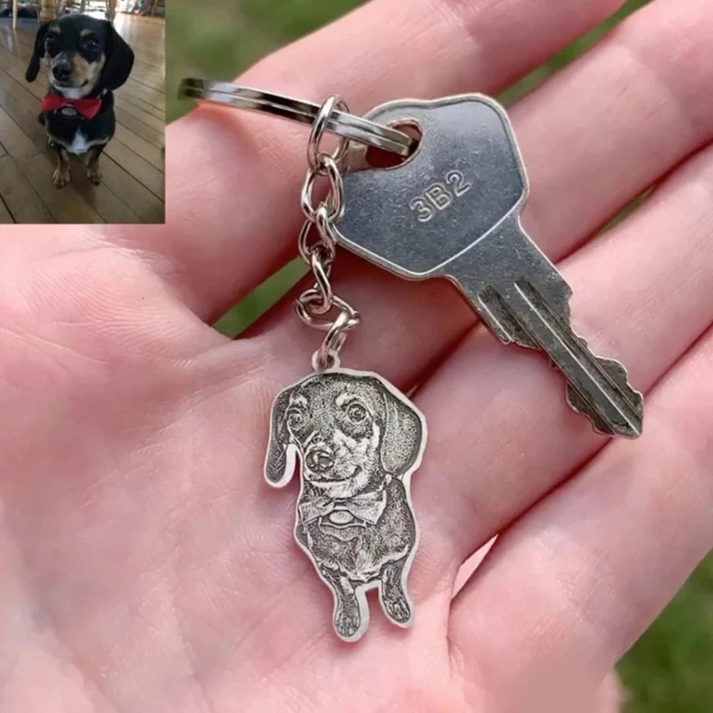 Personalized Pet Picture Keychain & Necklace Memorial Gift