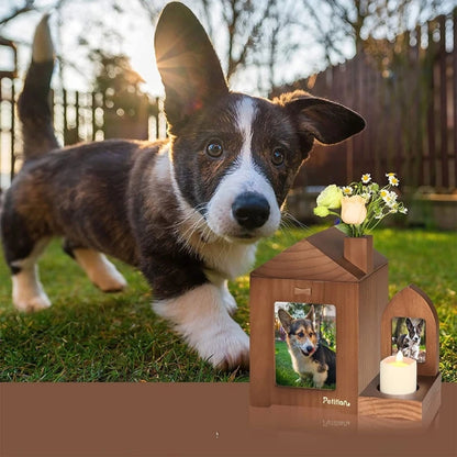 Pet Urn Memorial with Picture Frame & Candle Holder