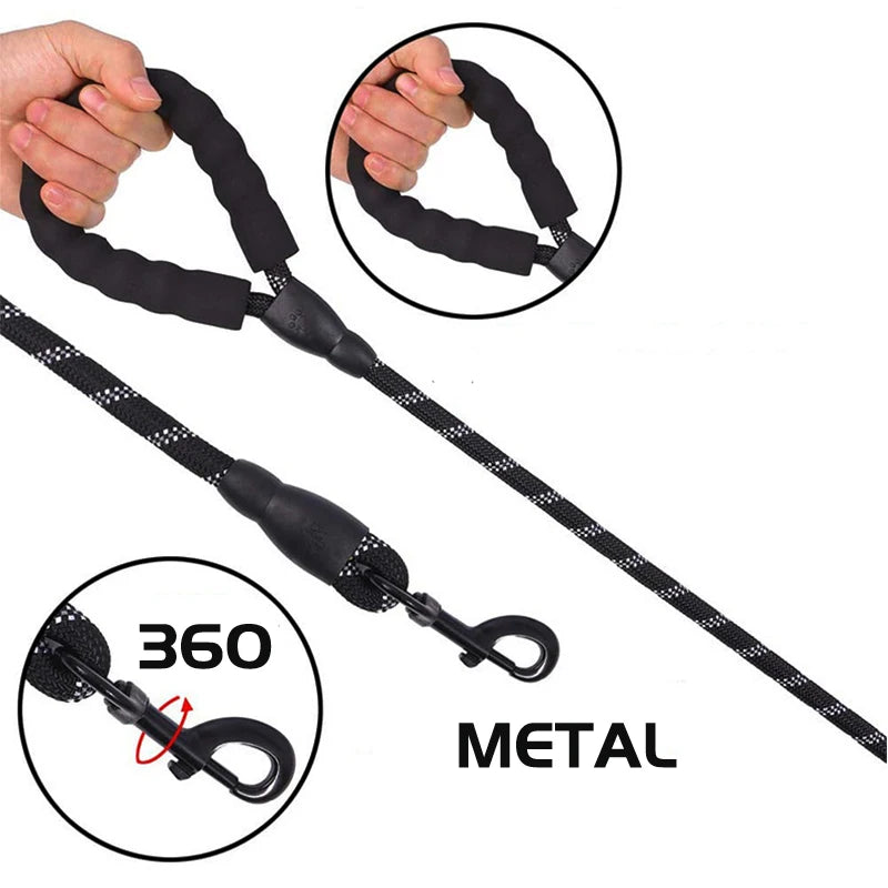 Heavy Duty Reflective  Dog Pet Leash Rope