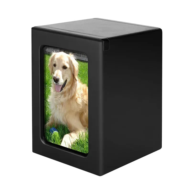 Wooden Pet Dog & Cat Urn Photo Memorial Box Gift