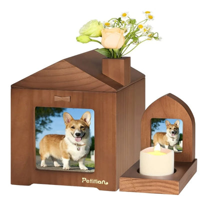 Pet Urn Memorial with Picture Frame & Candle Holder