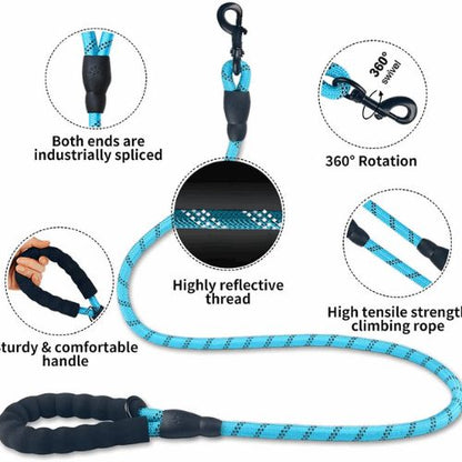 Premium Nylon Pet Dog Reflective Walking Leash - Petful Mode